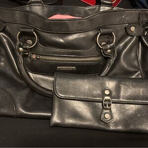 Victoria's Secret Black Clutch with Pink Lining